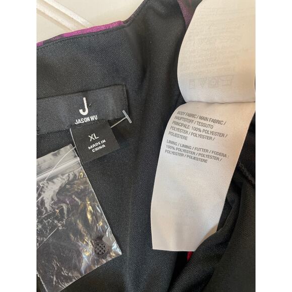 NWOT Jason Wu Red Floral Midi Dress Shirred Skirt Whimsygoth Dark Fairy XL - Picture 6 of 6